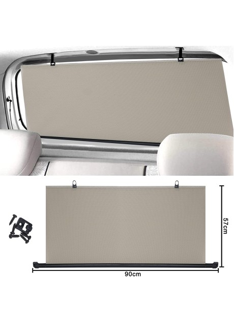 VOILA Car Rear Window Roller Curtain Sunshade 90 cm Black for Universal Car